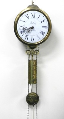 Lot 268 - A 20th century French, brass wall clock, Dubois A.-Saverne