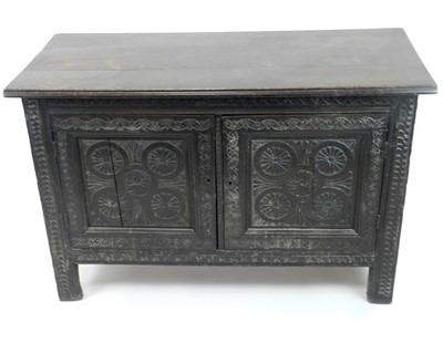 Lot 310 - A 17th/18th century and later oak coffer