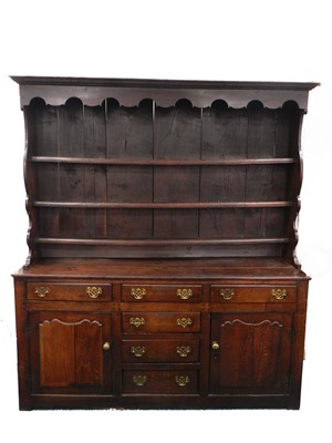 Lot 288 - An early 19th century and later oak dresser, north Wales