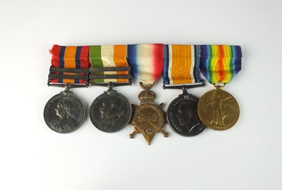 Lot 88 - A group of five Boer War/World War I medals