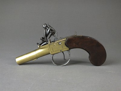 Lot 234 - George III flintlock pocket pistol by Twigg, London