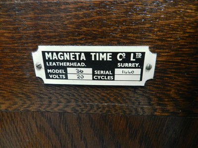 Lot 267 - A Magneta, London, electric wall clock, the...
