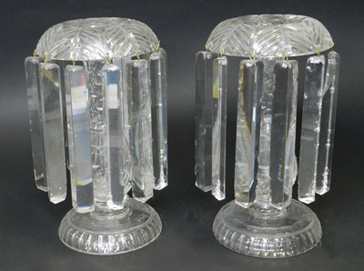 Lot 144 - A pair of Edwardian cut glass lustres