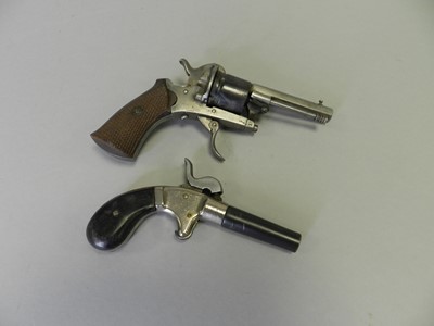 Lot 261 - Belgian 7mm six-shot revolver a single-shot pistol