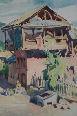 Lot 75 - Nancy Jane Burton (Scottish 1891-1972), South Asian Courtyard and Houses