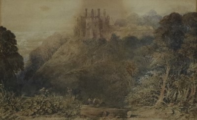 Lot 78 - Attributed to David Cox (1783-1859), Ruined Hillside Castle