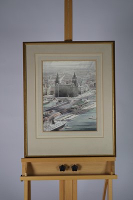 Lot 118 - Gordon Hemm (British 20th Century) The Royal Liver Building from the Air