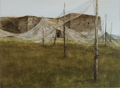 Lot 173 - John Gardiner Crawford RSW RBA (Scottish b.1941) Drying Nets