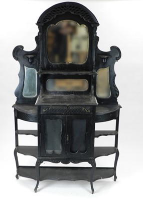 Lot 307 - An Edwardian ebonised mirror-backed chiffonier