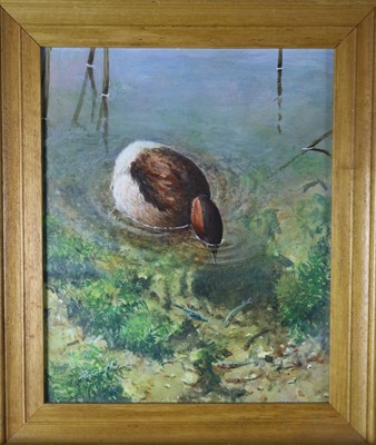 Lot 91 - Richard J Smith (British Contemporary), Water Bird Stalking Fish