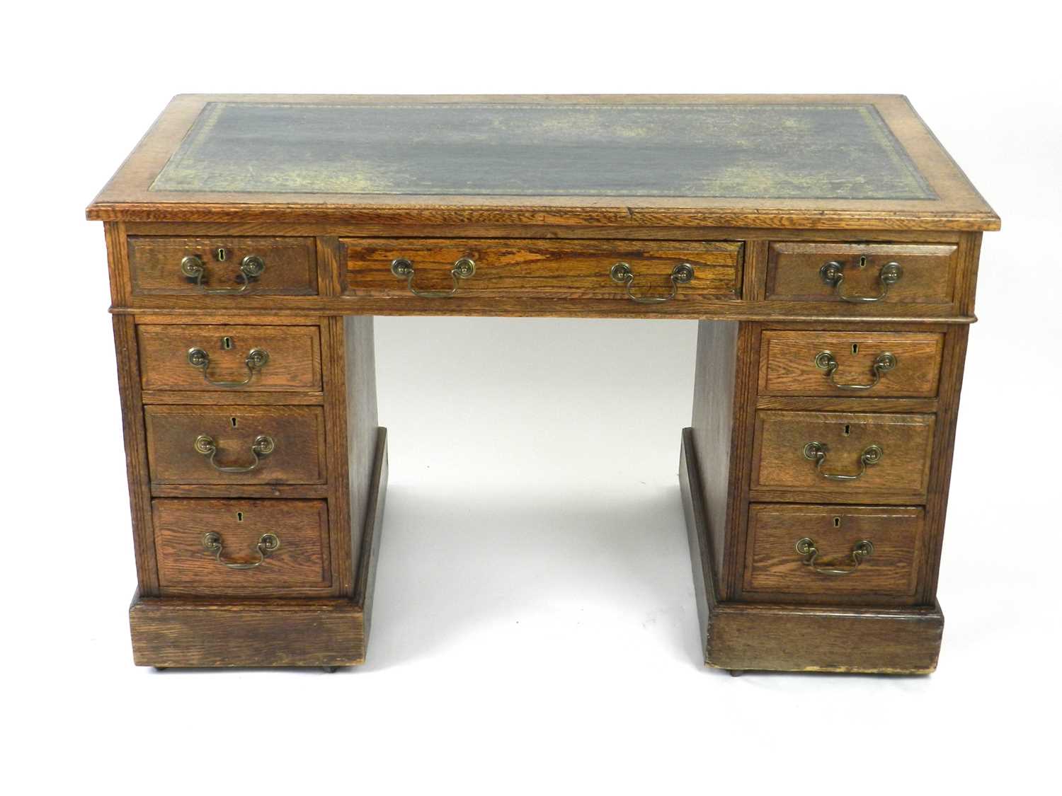 antique oak pedestal desk