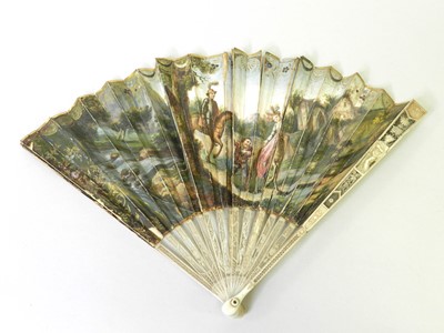 Lot 241 - An 18th/19th century carved ivory fan