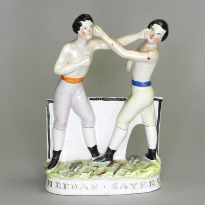 Lot 212 - A Staffordshire figure of Heenan and Sayers, 19th century
