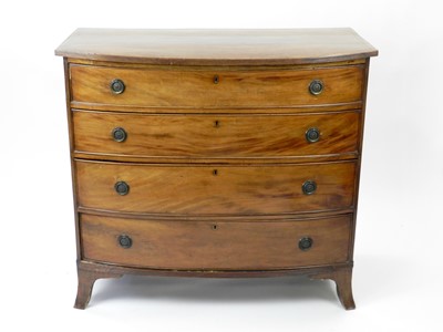 Lot 339 - An early-mid 19th century pale mahogany veneered chest of drawers