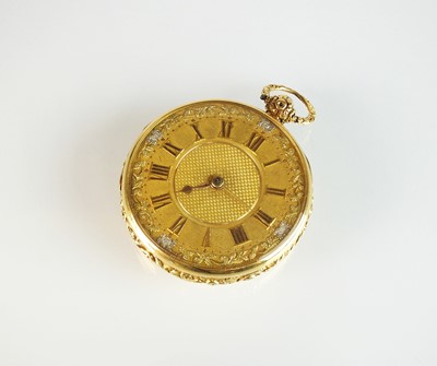 Lot 142 - A 19th century 18ct gold fusee verge open face pocket watch