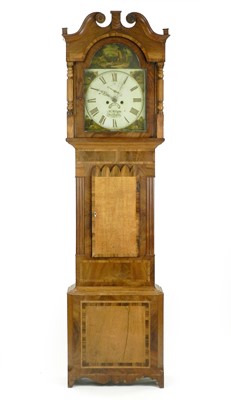 Lot 321 - A George III mahogany painted dial longcase clock