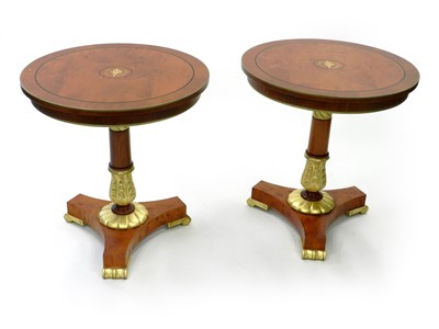 Lot 379 - A pair of recent Clive Christian inlaid walnut occasional tables