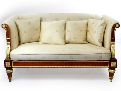 Lot 378 - A recent Clive Christian stained beech two-seater sofa