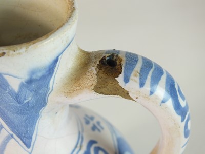 Lot 265 - A Delft or German faïence jug or ewer, 18th century