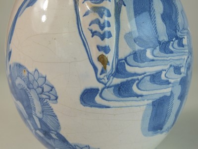 Lot 265 - A Delft or German faïence jug or ewer, 18th century