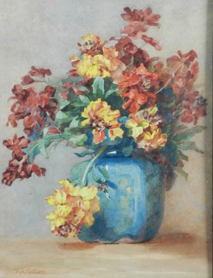 Lot 309 - Rebecca Anne Foster (British 1866-1951) Wallflowers in a Chinese Vase