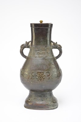 Lot 354 - A Chinese bronze vase, Hu