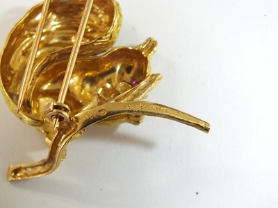 Lot 98 - A French gold Hermes brooch in the form of a squirrel