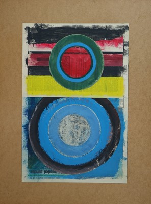 Lot 59 - George Holt (British 1924-2005) Three Abstract Mixed Media Works Circular Forms
