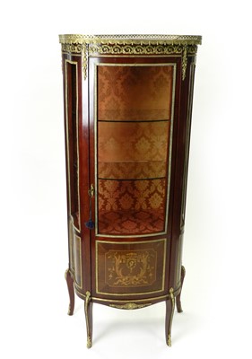 Lot 183 - A reproduction, Louis XV style, mahogany, bow-fronted vitrine