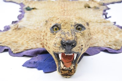Lot 35 - Taxidermy: a full leopard skin rug with head