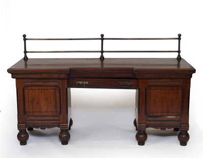 Lot 180 - A Victorian mahogany pedestal sideboard