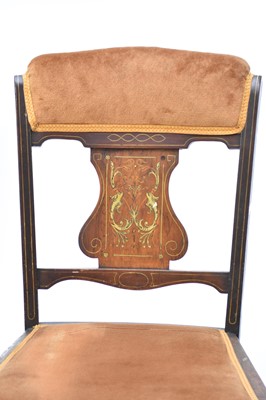 Lot 61 - A pair of Edwardian inlaid mahogany side chairs