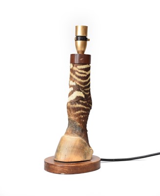 Lot 41 - Taxidermy: a zebra foot table lamp