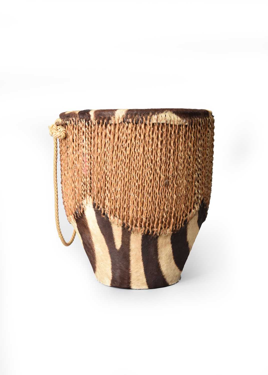 Lot 91 - An African plains zebra skin drum