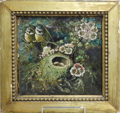 Lot 256 - Manner of George Clare (1830-1900)  Blue Tits with Nest