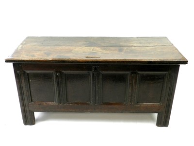Lot 392 - A 17th century oak coffer
