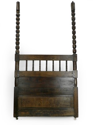 Lot 616 - An 18th/19th century oak and pine four-poster bed