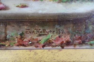 Lot 212 - Eva Hollyer (FL. 1889-1902), A Young Lady with a Panier Sitting on Steps