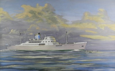 Lot 129 - David Cobb (British 1921-2014) Ship at Sea