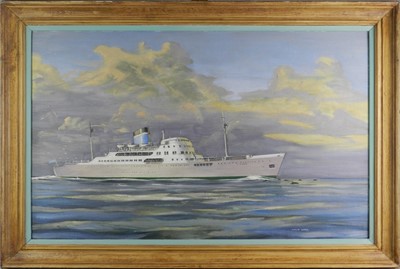 Lot 129 - David Cobb (British 1921-2014) Ship at Sea