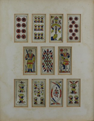Lot 124 - Continental School Watercolours of Playing Cards