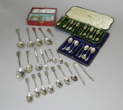 Lot 151 - A collection of silver flatware