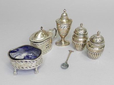 Lot 137 - A collection of silver cruets
