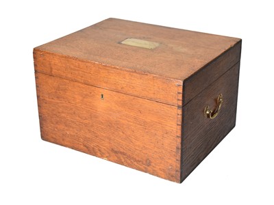 Lot 55 - A small late Victorian oak silver chest