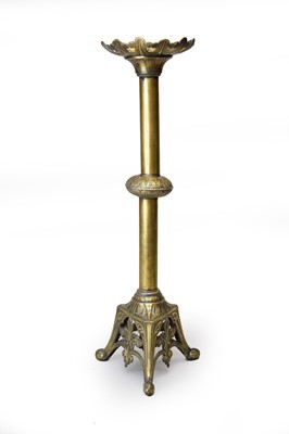 Lot 47 - A large brass ecclesiastical style candlestick