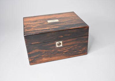 Lot 527 - A Victorian rectangular, coromandel vanity/jewellery box