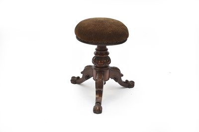 Lot 189 - A Victorian mahogany adjustable piano stool