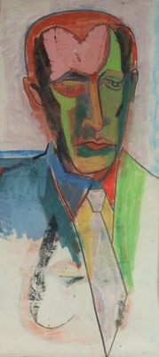 Lot 56 - 20th Century Expressionist Portrait of a Man wearing Suit and Tie