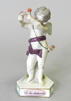 Lot 227 - 'Je Les Balance' figure, after a Meissen original