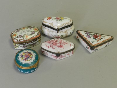 Lot 225 - Five French trinket boxes